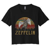 Vintage Zeppelin Name Distressed Music CatS Lover Animals Crop Top