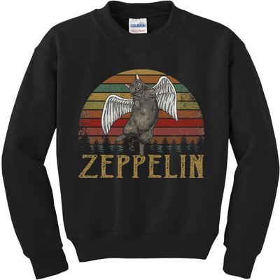 Vintage Zeppelin Name Distressed Music CatS Lover Animals Kids Sweatshirt
