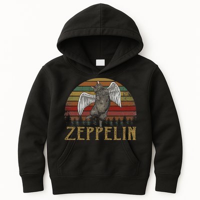 Vintage Zeppelin Name Distressed Music CatS Lover Animals Kids Hoodie