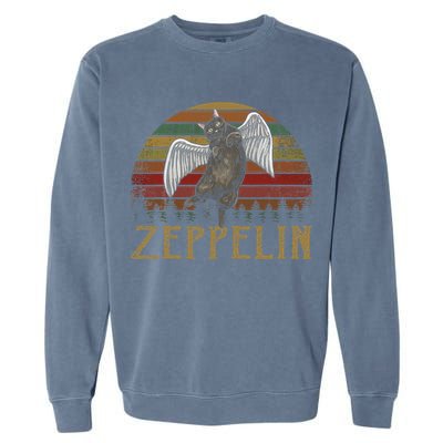 Vintage Zeppelin Name Distressed Music CatS Lover Animals Garment-Dyed Sweatshirt