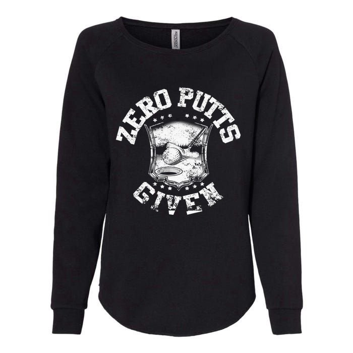 Vintage Zero Putts Given Golf Funny Golf Player Golfing Womens California Wash Sweatshirt