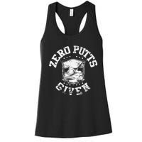 Vintage Zero Putts Given Golf Funny Golf Player Golfing Women's Racerback Tank