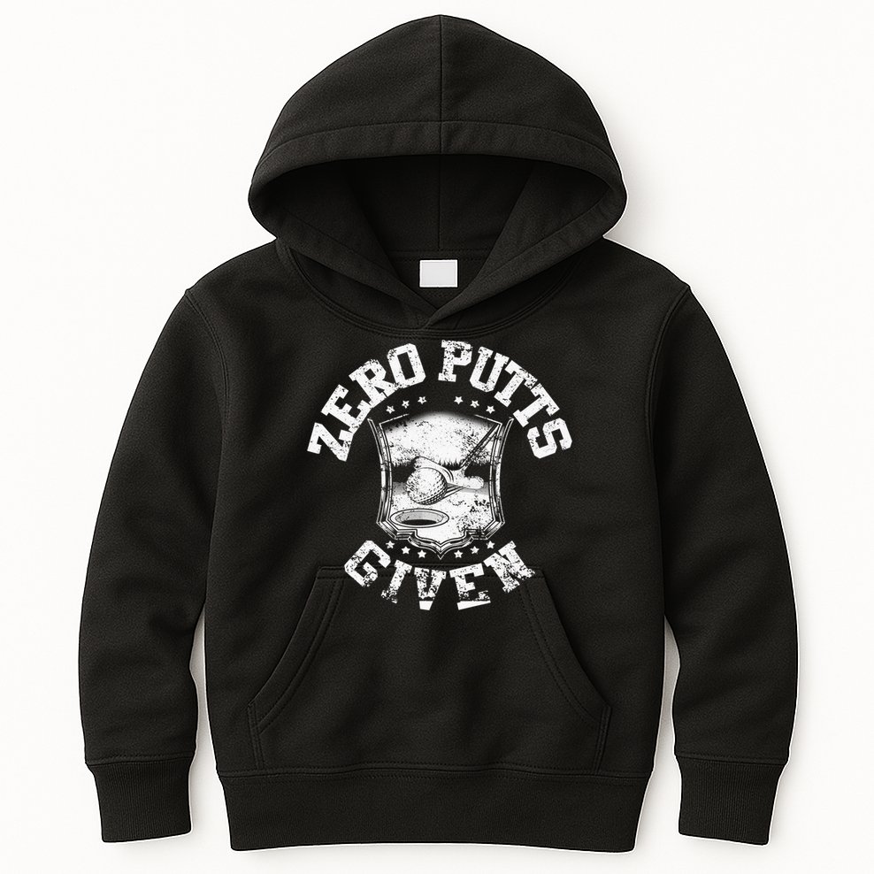 Vintage Zero Putts Given Golf Funny Golf Player Golfing Kids Hoodie