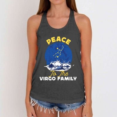 Virgo Zodiac: Peace To The Virgo Family Gift Women's Knotted Racerback Tank