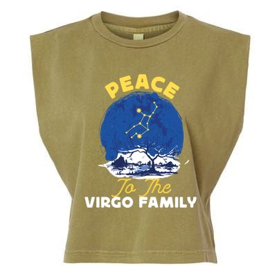 Virgo Zodiac: Peace To The Virgo Family Gift Garment-Dyed Women's Muscle Tee