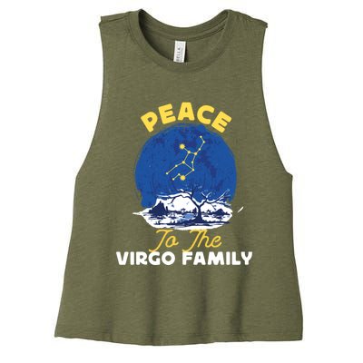 Virgo Zodiac: Peace To The Virgo Family Gift Women's Racerback Cropped Tank