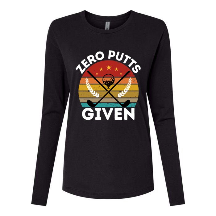 Vintage Zero Putts Given Golf Funny Golf Player Golfing Premium Womens Cotton Relaxed Long Sleeve T-Shirt