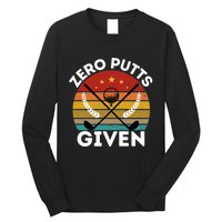 Vintage Zero Putts Given Golf Funny Golf Player Golfing Premium Long Sleeve Shirt