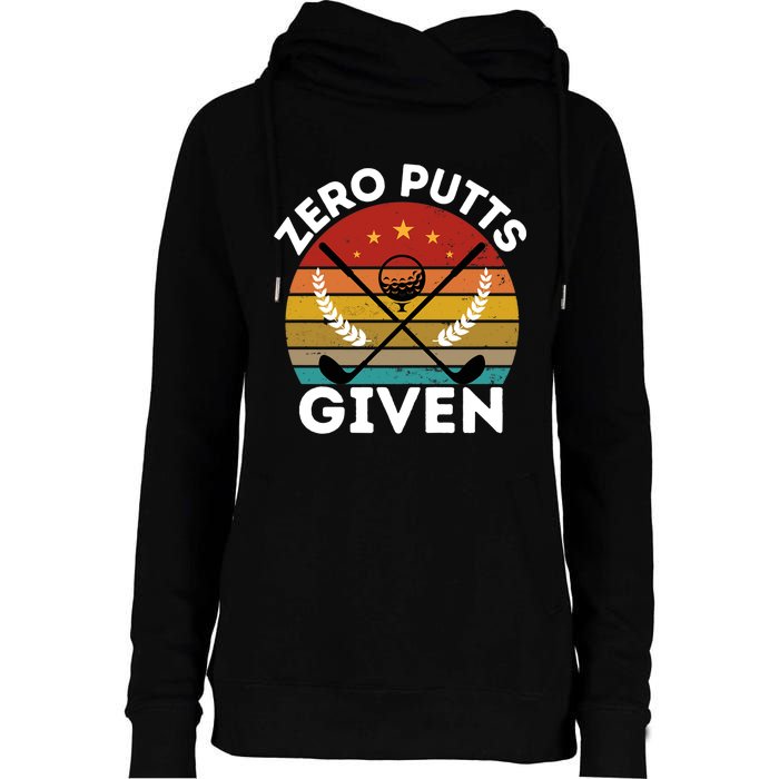 Vintage Zero Putts Given Golf Funny Golf Player Golfing Premium Womens Funnel Neck Pullover Hood