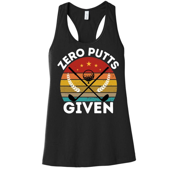 Vintage Zero Putts Given Golf Funny Golf Player Golfing Premium Women's Racerback Tank