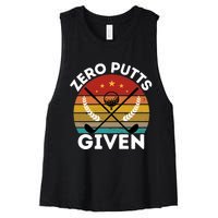 Vintage Zero Putts Given Golf Funny Golf Player Golfing Premium Women's Racerback Cropped Tank