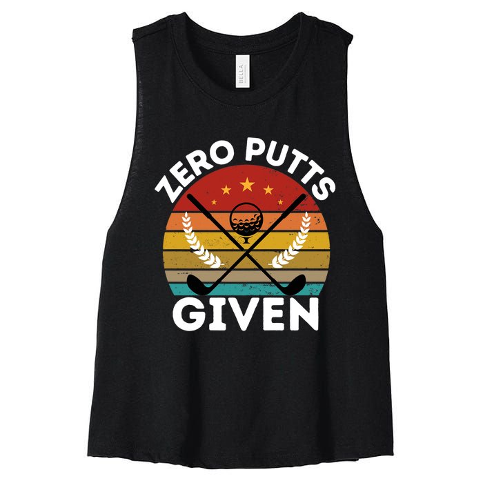 Vintage Zero Putts Given Golf Funny Golf Player Golfing Premium Women's Racerback Cropped Tank