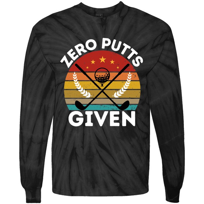 Vintage Zero Putts Given Golf Funny Golf Player Golfing Premium Tie-Dye Long Sleeve Shirt