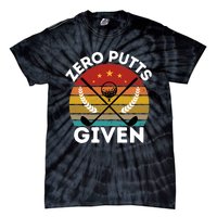 Vintage Zero Putts Given Golf Funny Golf Player Golfing Premium Tie-Dye T-Shirt