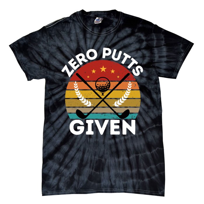 Vintage Zero Putts Given Golf Funny Golf Player Golfing Premium Tie-Dye T-Shirt