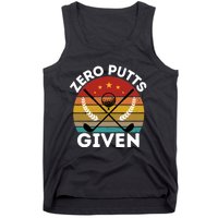 Vintage Zero Putts Given Golf Funny Golf Player Golfing Premium Tank Top