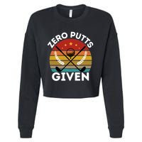 Vintage Zero Putts Given Golf Funny Golf Player Golfing Premium Cropped Pullover Crew