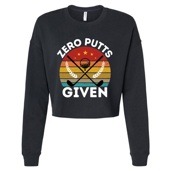 Vintage Zero Putts Given Golf Funny Golf Player Golfing Premium Cropped Pullover Crew