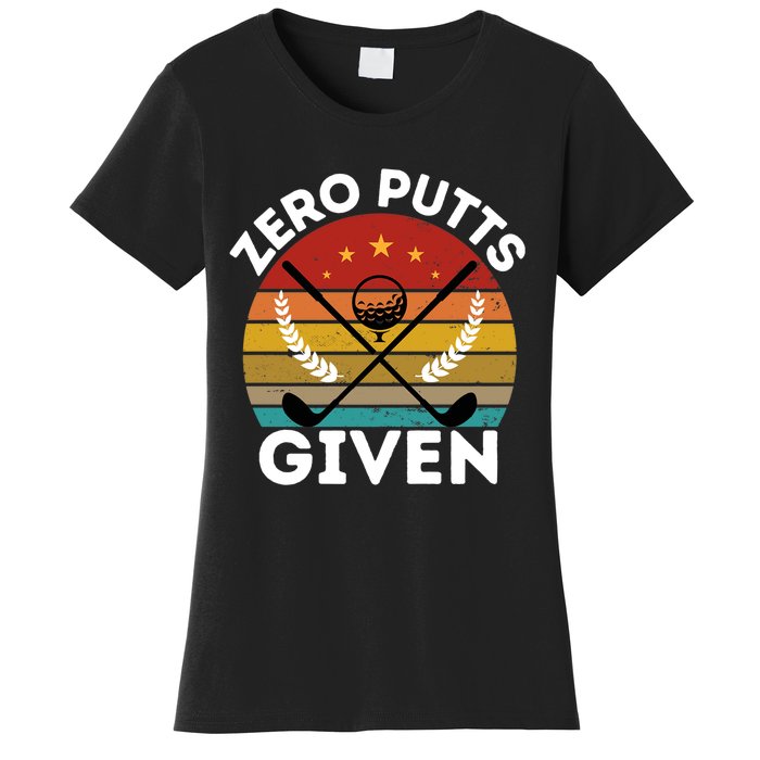 Vintage Zero Putts Given Golf Funny Golf Player Golfing Premium Women's T-Shirt