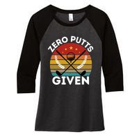 Vintage Zero Putts Given Golf Funny Golf Player Golfing Premium Women's Tri-Blend 3/4-Sleeve Raglan Shirt