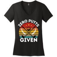 Vintage Zero Putts Given Golf Funny Golf Player Golfing Premium Women's V-Neck T-Shirt