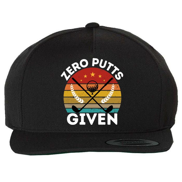 Vintage Zero Putts Given Golf Funny Golf Player Golfing Premium Wool Snapback Cap