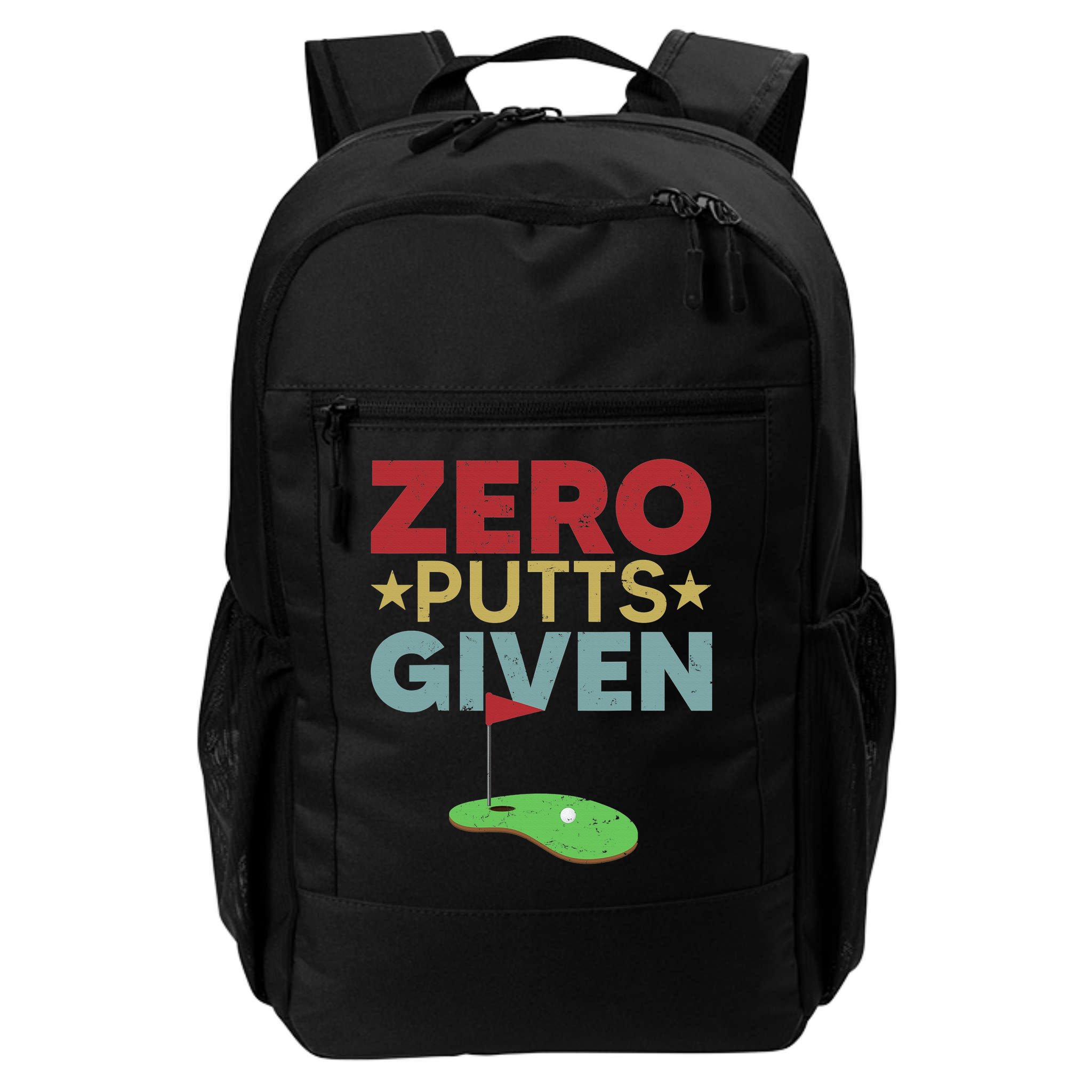 Vintage Zero Putts Given Golf Funny Golf Player Golfing Backpack