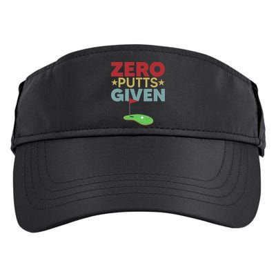 Vintage Zero Putts Given Golf Funny Golf Player Golfing Adult Drive Performance Visor