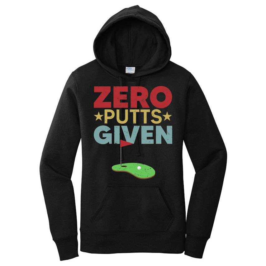 Vintage Zero Putts Given Golf Funny Golf Player Golfing Women's Pullover Hoodie