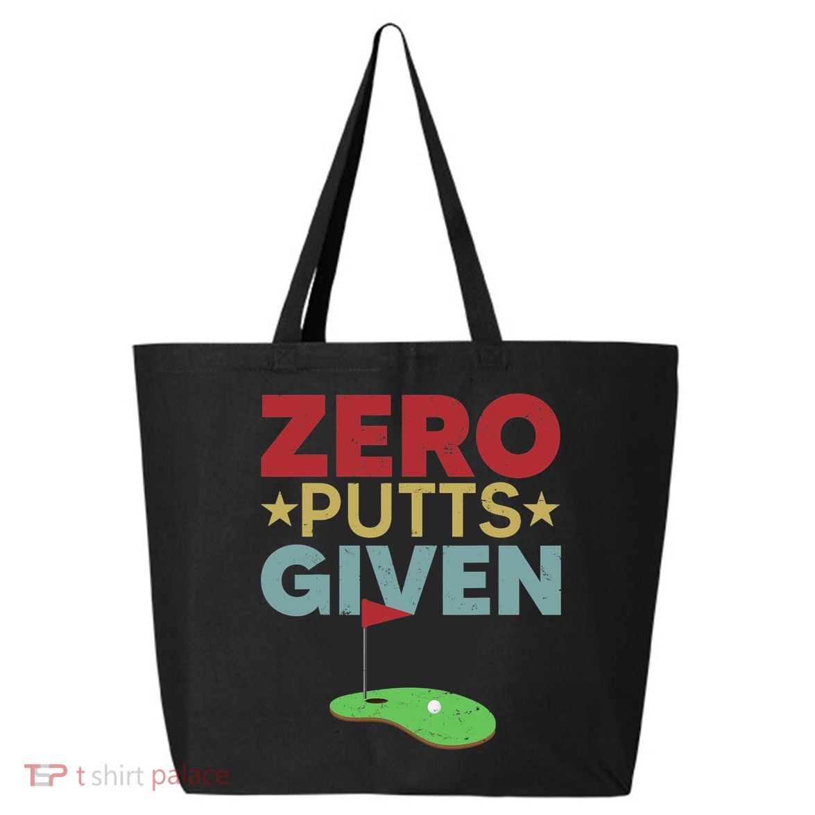 Vintage Zero Putts Given Golf Funny Golf Player Golfing 25L Jumbo Tote