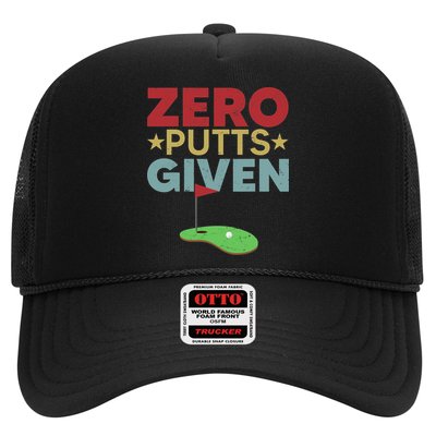 Vintage Zero Putts Given Golf Funny Golf Player Golfing Trucker Hat