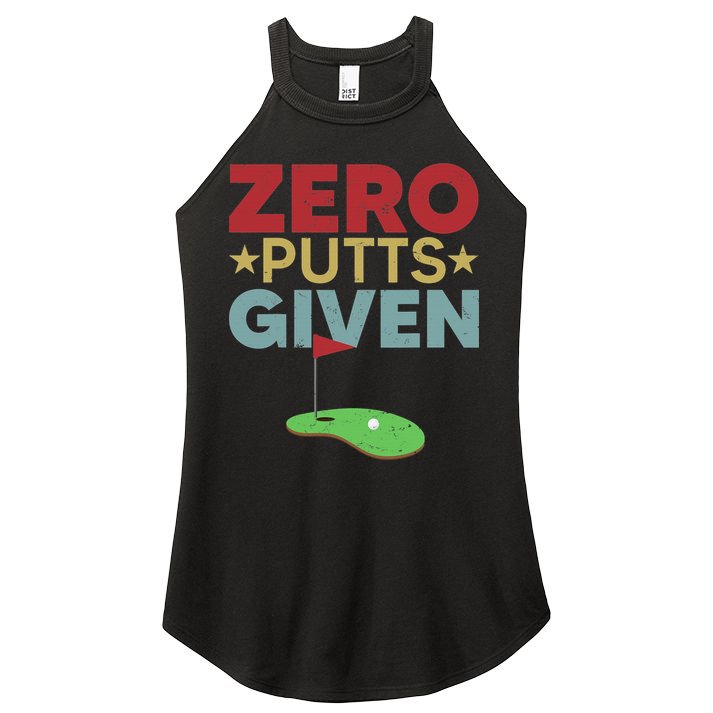 Vintage Zero Putts Given Golf Funny Golf Player Golfing Women's Perfect Tri Rocker Tank