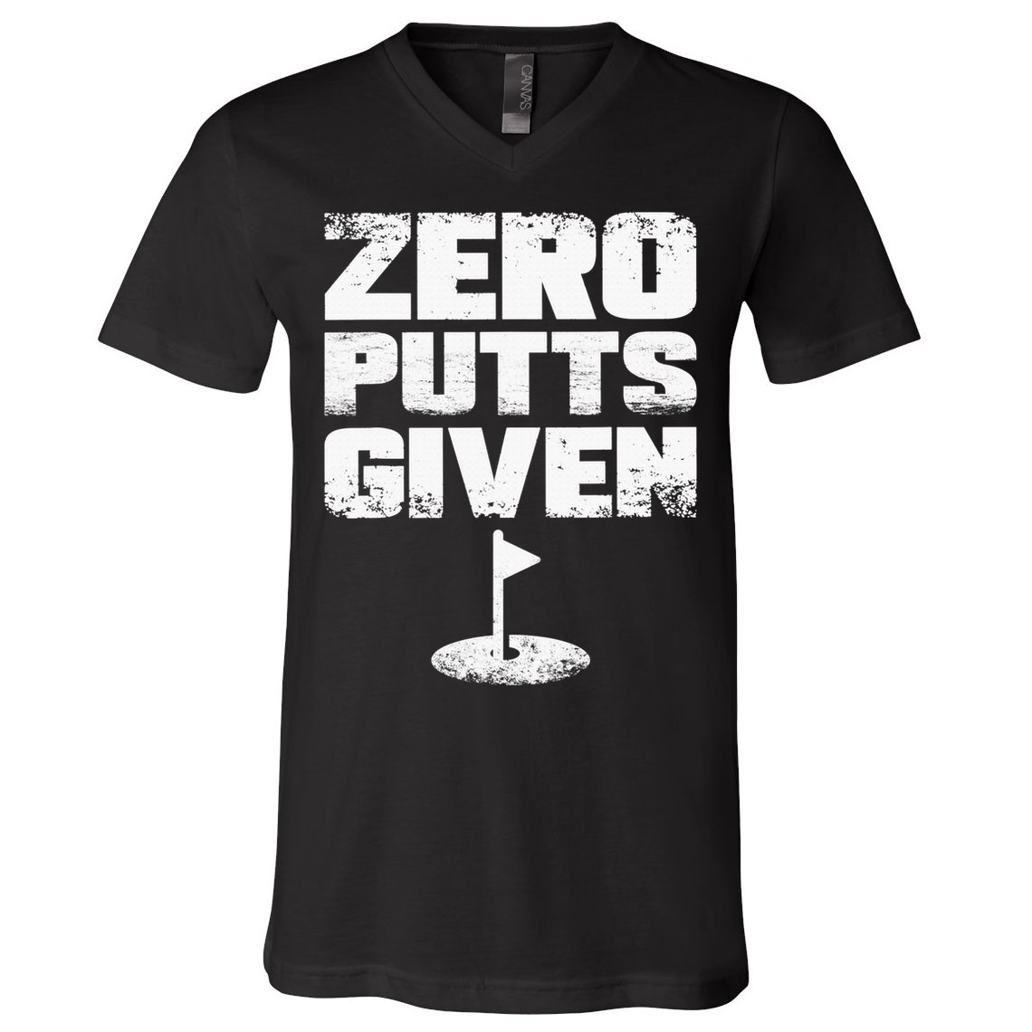 Vintage Zero Putts Given Golf Funny Golf Player Golfing V-Neck T-Shirt