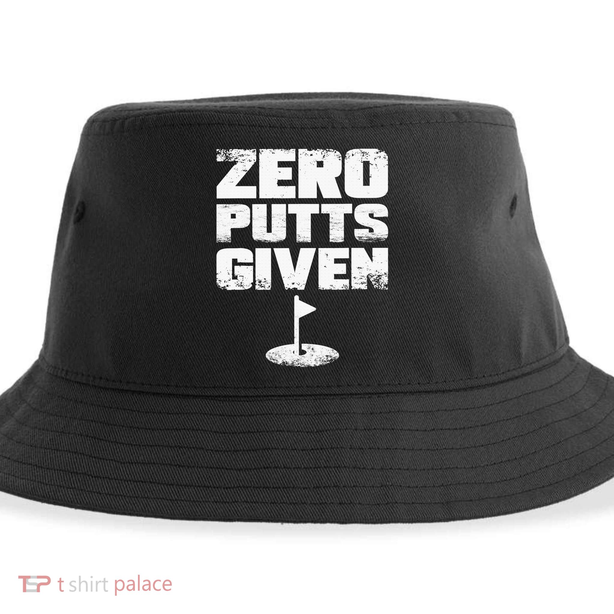 Vintage Zero Putts Given Golf Funny Golf Player Golfing Sustainable Bucket Hat