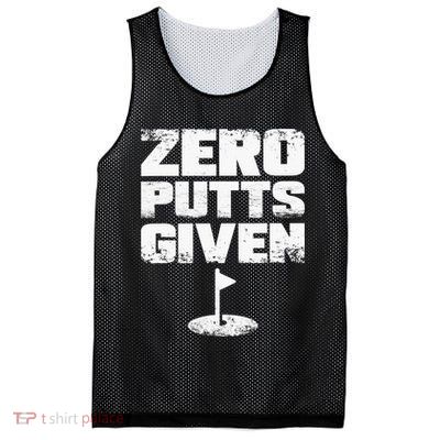 Vintage Zero Putts Given Golf Funny Golf Player Golfing Mesh Reversible Basketball Jersey Tank