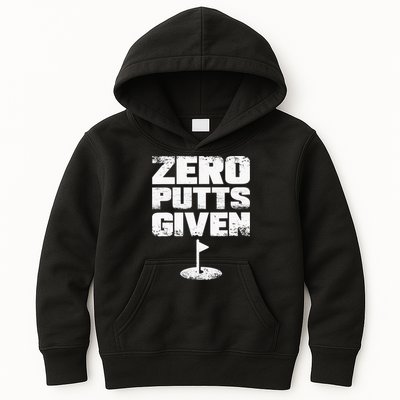 Vintage Zero Putts Given Golf Funny Golf Player Golfing Kids Hoodie