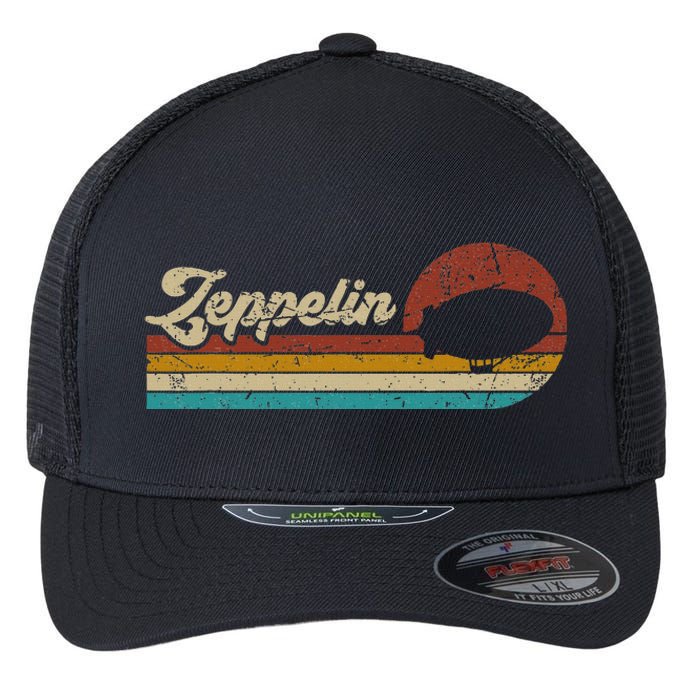 Vintage Zeppelin Retro Sunset Funny Dirigible Airship Flexfit Unipanel Trucker Cap