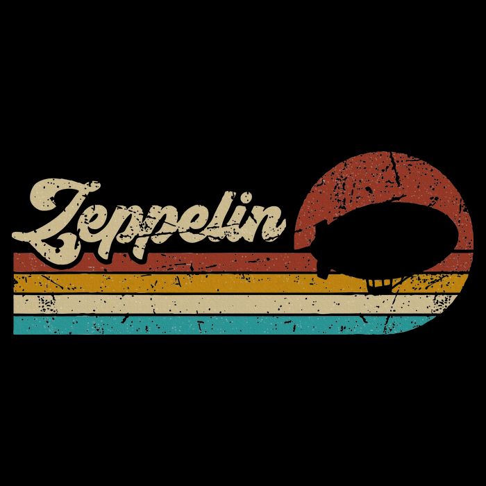 Vintage Zeppelin Retro Sunset Funny Dirigible Airship Apron