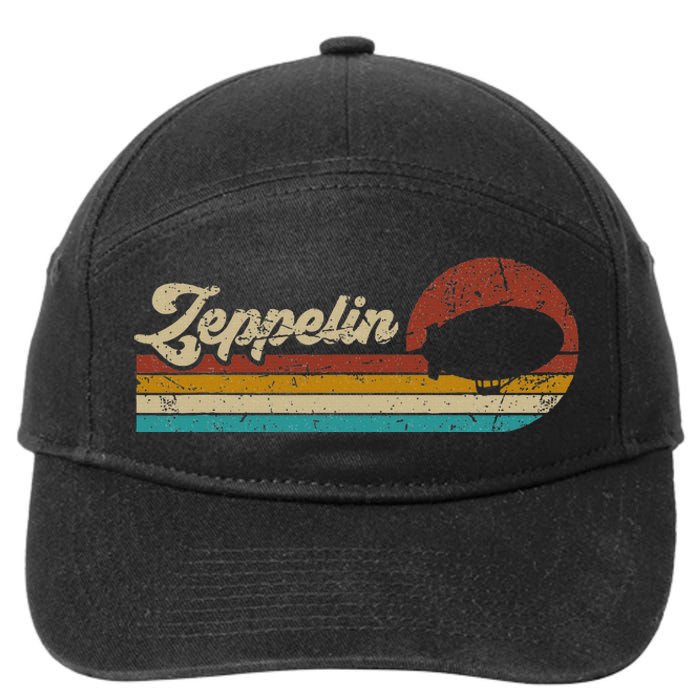 Vintage Zeppelin Retro Sunset Funny Dirigible Airship 7-Panel Snapback Hat