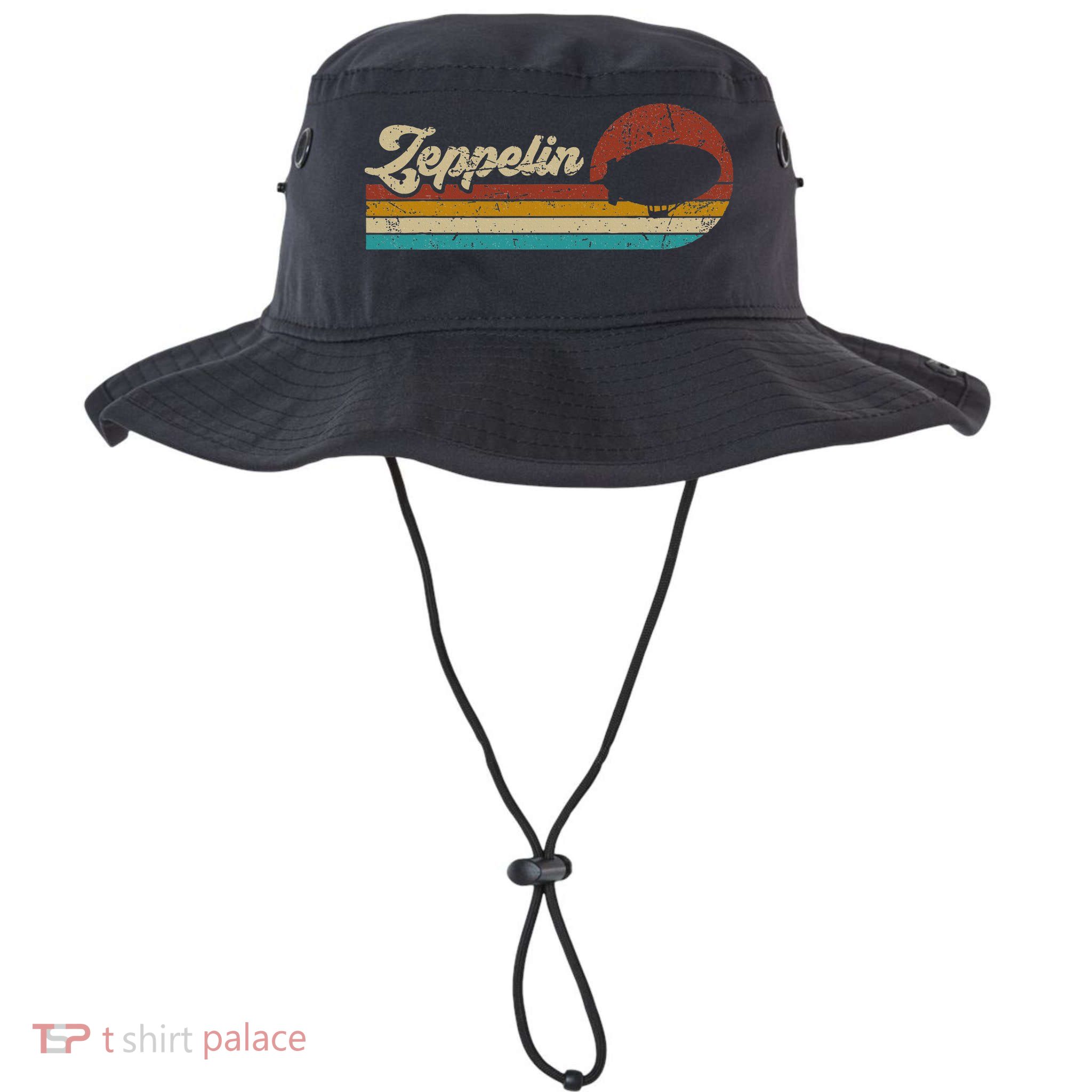 Vintage Zeppelin Retro Sunset Funny Dirigible Airship Bucket Hat