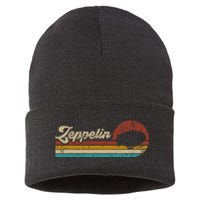 Vintage Zeppelin Retro Sunset Funny Dirigible Airship Sustainable Knit Beanie