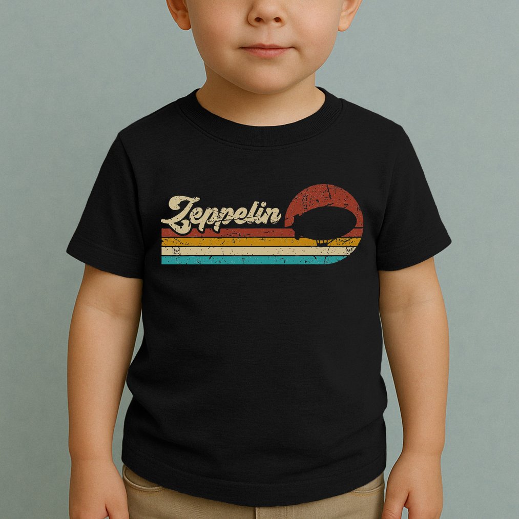 Vintage Zeppelin Retro Sunset Funny Dirigible Airship Toddler T-Shirt