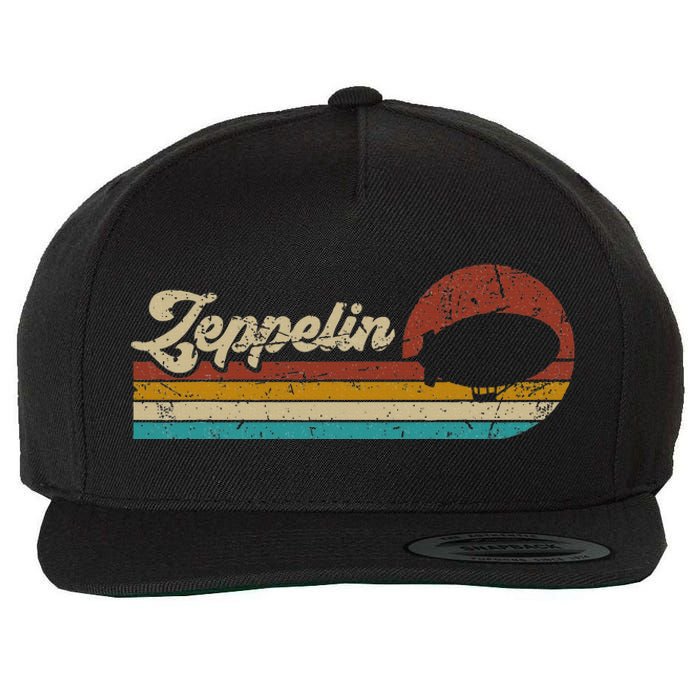 Vintage Zeppelin Retro Sunset Funny Dirigible Airship Wool Snapback Cap