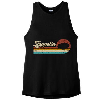 Vintage Zeppelin Retro Sunset Funny Dirigible Airship Ladies PosiCharge Tri-Blend Wicking Tank