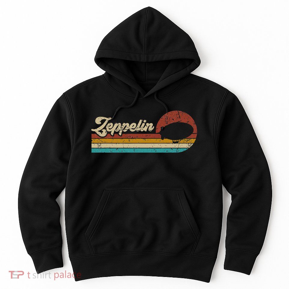 Vintage Zeppelin Retro Sunset Funny Dirigible Airship Hoodie