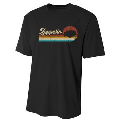 Vintage Zeppelin Retro Sunset Funny Dirigible Airship Performance Sprint T-Shirt