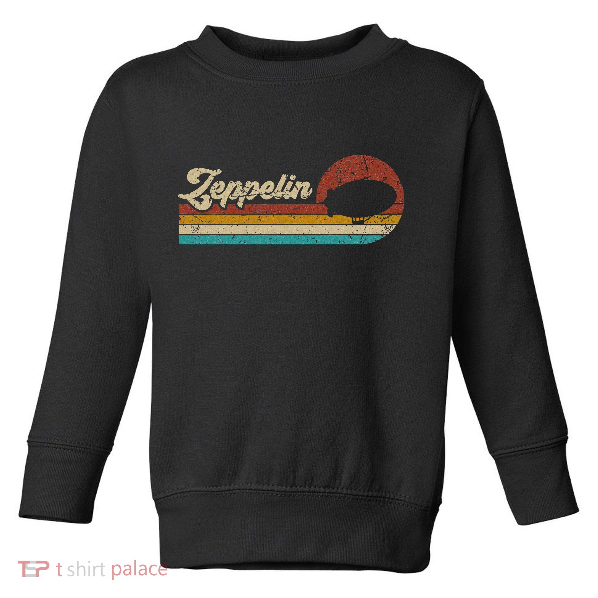 Vintage Zeppelin Retro Sunset Funny Dirigible Airship Toddler Sweatshirt