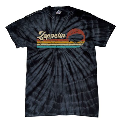 Vintage Zeppelin Retro Sunset Funny Dirigible Airship Tie-Dye T-Shirt