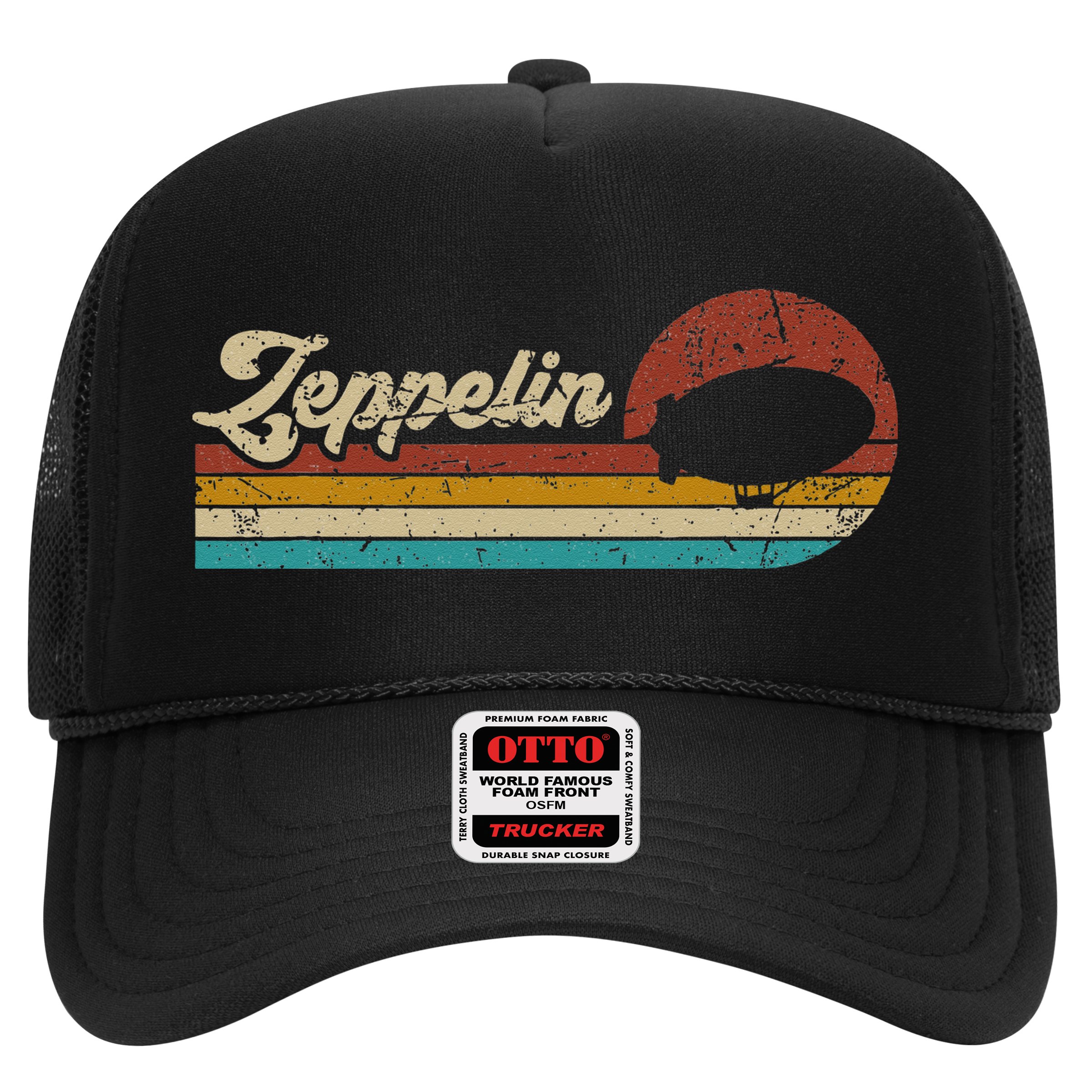 Vintage Zeppelin Retro Sunset Funny Dirigible Airship Hat
