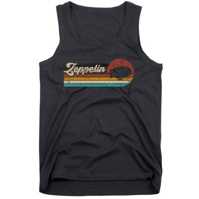 Vintage Zeppelin Retro Sunset Funny Dirigible Airship Tank Top